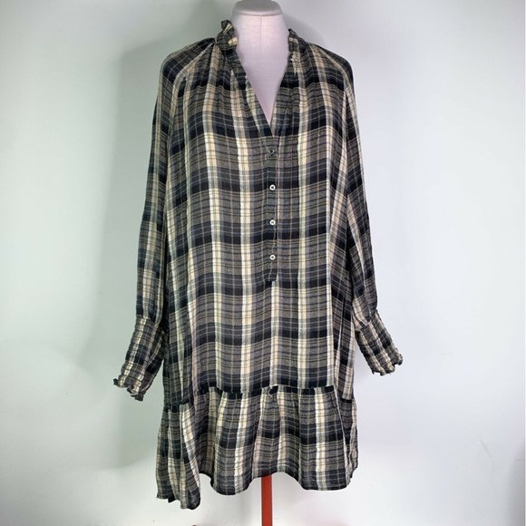 Free People Dresses & Skirts - Free People Tunic Oversized Plaid Mini Dress  Top